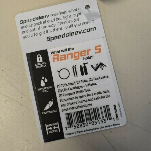 Speedsleev Bicycle Seat Saddle Bag Pack Ranger S Waterproof Retail $35 Black - Picture 7 of 8